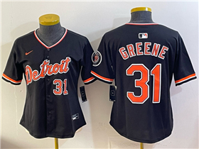 Detroit Tigers #31 Riley Greene Women's Alternate Black Limited Jersey