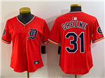 Detroit Tigers #31 Riley Greene Orange Women's Limited Team Jersey