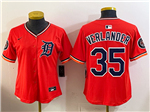 Detroit Tigers #35 Justin Verlander Orange Women's Limited Team Jersey