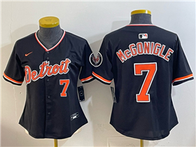 Detroit Tigers #7 Kevin McGonigle Women's Alternate Black Limited Jersey