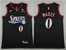 Philadelphia 76ers #0 Tyrese Maxey 2025-26 Black Classic Edition Swingman Jersey