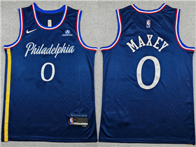 Philadelphia 76ers #0 Tyrese Maxey 2025-26 Navy City Edition Swingman Jersey