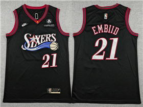 Philadelphia 76ers #21 Joel Embiid 2025-26 Black Classic Edition Swingman Jersey