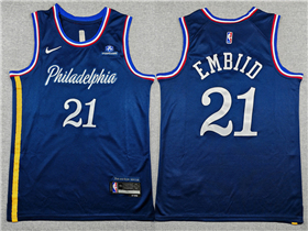 Philadelphia 76ers #21 Joel Embiid 2025-26 Navy City Edition Swingman Jersey