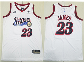 Philadelphia 76ers #23 Lebron James White Classic Swingman Jersey