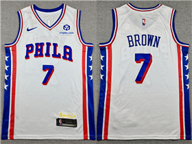 Philadelphia 76ers #7 Jaylen Brown White Swingman Jersey