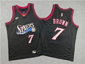 Philadelphia 76ers #7 Jaylen Brown Youth 2025-26 Black Classic Edition Swingman Jersey