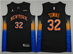 New York Knicks #32 Karl-Anthony Towns 2025-26 Black Statement Edition Swingman Jersey