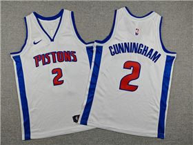 Detroit Pistons #2 Cade Cunningham Youth White Swingman Jersey
