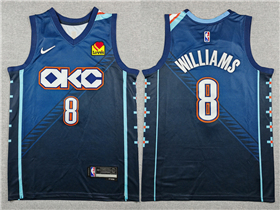 Oklahoma City Thunder #8 Jalen Williams 2025-26 Navy City Edition Swingman Jersey