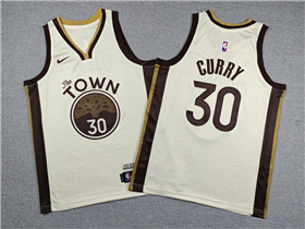 Golden State Warriors #30 Stephen Curry Youth 2025-26 Cream City Edition Swingman Jersey