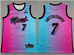 Miami Heat #7 Giannis Antetokounmpo Pink/Blue City Edition Swingman Jersey