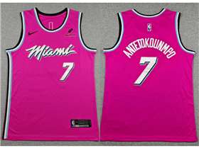 Miami Heat #7 Giannis Antetokounmpo Pink Swingman Jersey