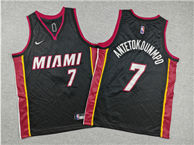 Miami Heat #7 Giannis Antetokounmpo Youth Black Swingman Jersey