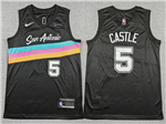 San Antonio Spurs #5 Stephon Castle 2025-26 Black City Edition Swingman Jersey