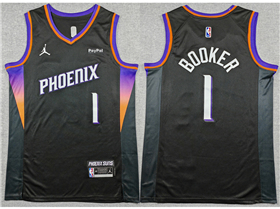 Phoenix Suns #1 Devin Booker 2025-26 Black Statement Edition Swingman Jersey