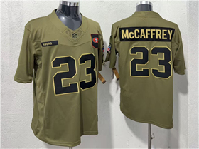San Francisco 49ers #23 Christian McCaffrey Olive 2025 Salute To Service Limited Jersey