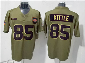 San Francisco 49ers #85 George Kittle Olive 2025 Salute To Service Limited Jersey