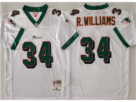 Miami Dolphins #34 Ricky Williams 2002 Throwback White Jersey
