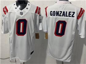 New England Patriots #0 Christian Gonzalez White Special Vapor F.U.S.E. Limited Jersey