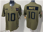 New England Patriots #10 Drake Maye Olive 2025 Salute To Service Limited Jersey