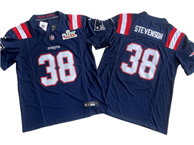 New England Patriots #38 Rhamondre Stevenson Navy Super Bowl LX Limited Jersey