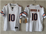 Chicago Bears #10 Luther Burden III Youth White Vapor F.U.S.E. Limited Jersey