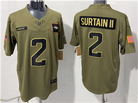 Denver Broncos #2 Pat Surtain II Olive 2025 Salute To Service Limited Jersey