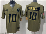 Los Angeles Chargers #10 Justin Herbert Olive 2025 Salute To Service Limited Jersey