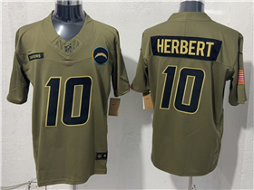 Los Angeles Chargers #10 Justin Herbert Olive 2025 Salute To Service Limited Jersey