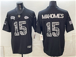 Kansas City Chiefs #15 Patrick Mahomes Black 2026 Salute To Service Limited Jersey