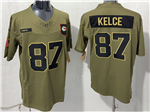 Kansas City Chiefs #87 Travis Kelce Olive 2025 Salute To Service Limited Jersey