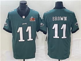 Philadelphia Eagles #11 A.J. Brown Green Super Bowl LIX F.U.S.E. Limited Jersey