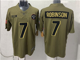 Atlanta Falcons #7 Bijan Robinson Olive 2025 Salute To Service Limited Jersey