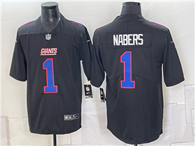 New York Giants #1 Malik Nabers Black Fashion Vapor Limited Jersey