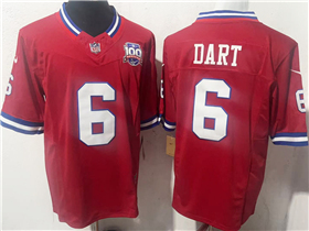 New York Giants #6 Jaxson Dart Throwback Red Vapor F.U.S.E. Limited Jersey
