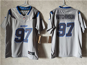 Detroit Lions #97 Aidan Hutchinson Youth 2026 Gray Rivalries Vapor F.U.S.E. Limited Jersey