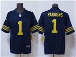 Green Bay Packers #1 Micah Parsons Navy Classic Vapor F.U.S.E. Limited Jersey