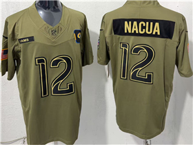 Los Angeles Rams #12 Puka Nacua Olive 2025 Salute To Service Limited Jersey
