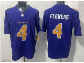 Baltimore Ravens #4 Zay Flowers Purple Color Rush F.U.S.E. Limited Jersey