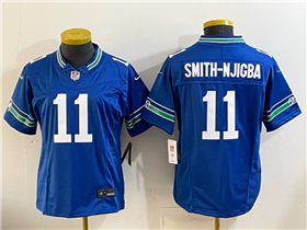 Seattle Seahawks #11 Jaxon Smith-Njigba Women's Royal Throwback Vapor F.U.S.E. Limited Jersey