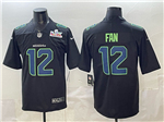 Seattle Seahawks #12 Fan Black Super Bowl LX Carbon Fashion Limited Jersey