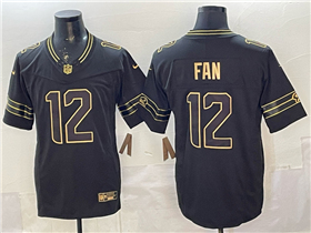 Seattle Seahawks #12 Fan Black Gold Vapor F.U.S.E. Limited Jersey