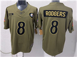 Pittsburgh Steelers #8 Aaron Rodgers Olive 2025 Salute To Service Limited Jersey