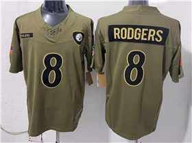 Pittsburgh Steelers #8 Aaron Rodgers Olive 2025 Salute To Service Limited Jersey