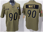 Pittsburgh Steelers #90 T.J. Watt Olive 2025 Salute To Service Limited Jersey