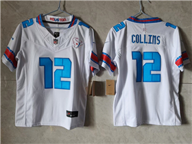 Houston Texans #12 Nico Collins Youth 2026 White Rivalries Vapor F.U.S.E. Limited Jersey