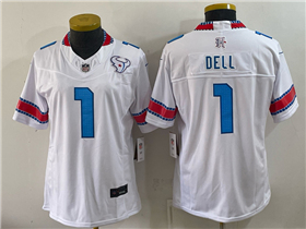 Houston Texans #1 Tank Dell Women's 2026 White Rivalries Vapor F.U.S.E. Limited Jersey
