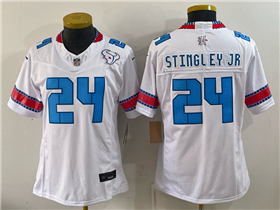 Houston Texans #24 Derek Stingley Jr. Women's 2026 White Rivalries Vapor F.U.S.E. Limited Jersey