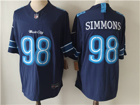 Tennessee Titans #98 Jeffery Simmons 2026 Navy Rivalries Vapor F.U.S.E. Limited Jersey